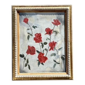 Vintage 1966 Original Floating Roses Oil on Painting