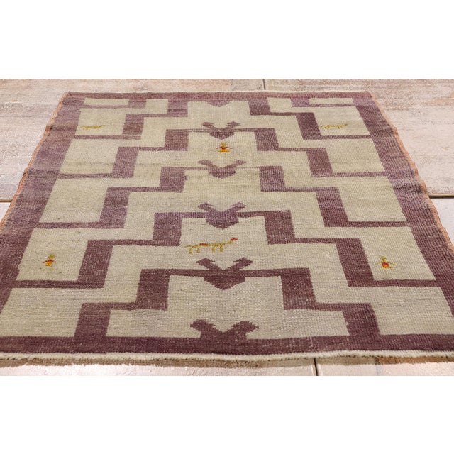 Vintage Turkish Tulu Rug, 03'01 X 04'03 For Sale - Image 9 of 10