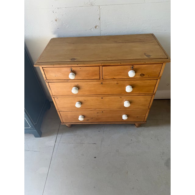 Antique Pine Two Over Three Drawers - Chest of Drawers From England For Sale - Image 6 of 18