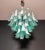 Mid-Century Modern Italian Murano Style Chandelier, 36 Lattimo Turquoise Glass Petals, Mazzega Style For Sale - Image 3 of 12
