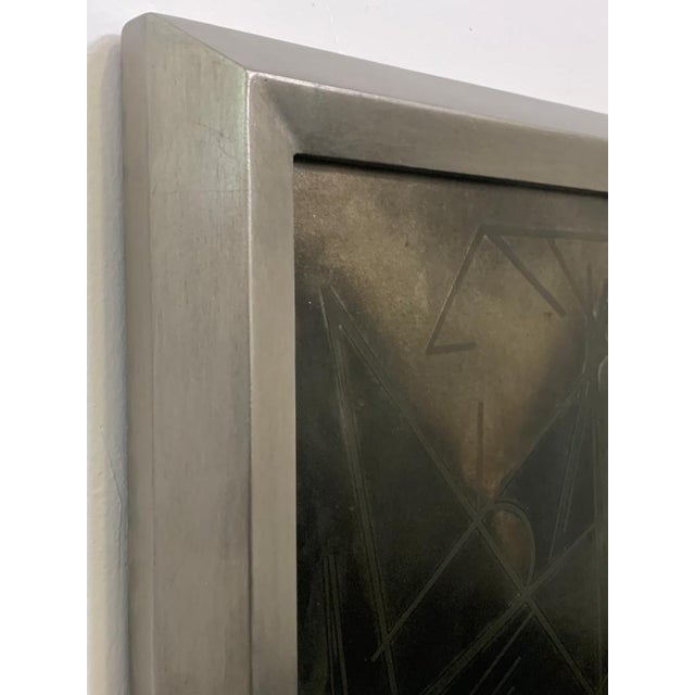 Futurist Painting in Back Treated Glass by Lam Lee Group, 1980 For Sale - Image 6 of 13