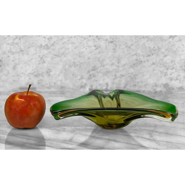 Mid-Century Murano Green Art Glass Centerpiece Bowl, Italy, c. Mid 20th Century - Pairs Nicely with Many Mid-Century...