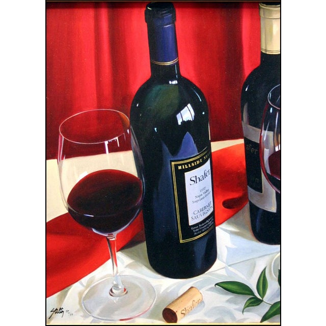 "100% Cabernet" small -framed Hand signed by the artist Original Limited Edition Giclée on Canvas Hand Signed and Enhanced...