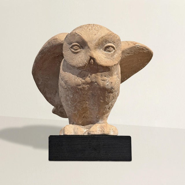 This dramatic Snow Owl sculpture by Klara Sever for Austin Productions, dated 1975, feels like a moment frozen mid-motion....