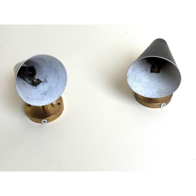Scandinavian Modern Wall Lamps with Adjustable Cone Shades, 1960s, Set of 2 For Sale - Image 11 of 18