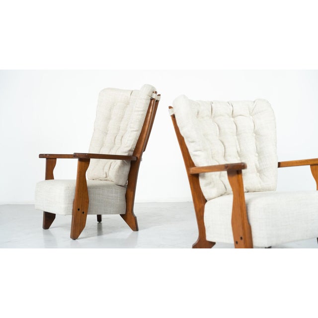 Vintage Madame Lounge Chairs by Guillerme and Chambron for Votre Maison, 1950, Set of 2 For Sale - Image 3 of 18