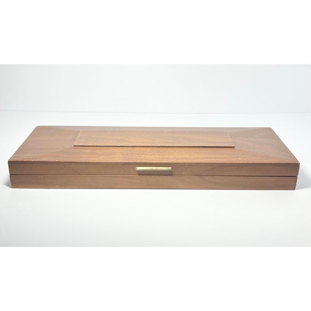 Vintage Carvel Hall 3-Piece Stainless Carving Knife & Fork Set With Wooden Case For Sale In Dallas - Image 6 of 10