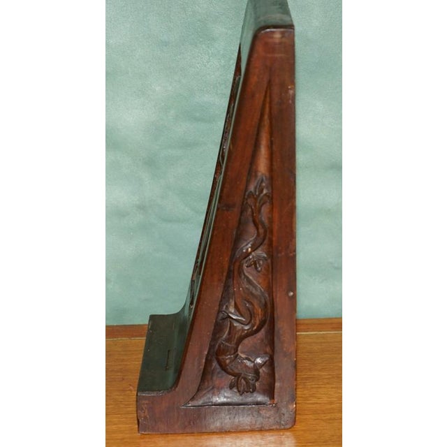 Wood Antique Gothic Carved Bookends, 1600s, Set of 5 For Sale - Image 7 of 18