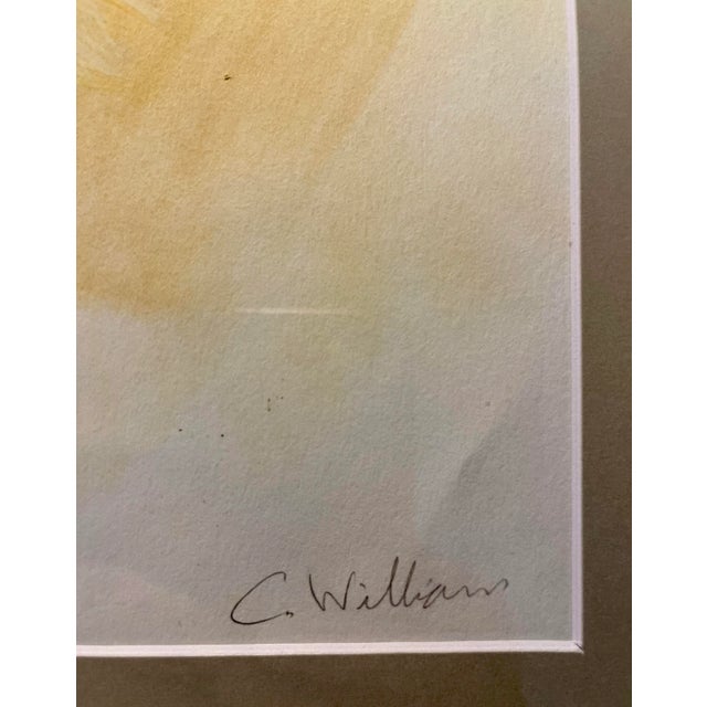 1980s Vintage Watercolor Flowers Painting by C. Williams Signed For Sale - Image 4 of 6