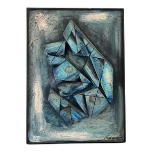 Signed Mixed Media Abstract Art by Ralph Eno