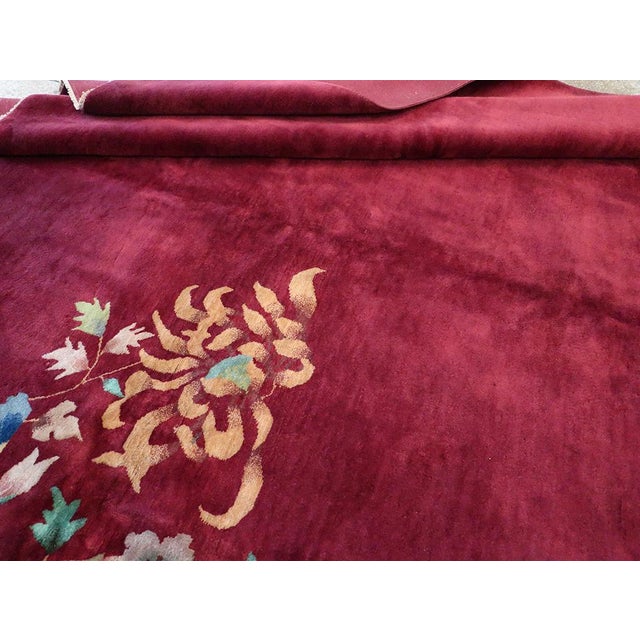 Wine Galerie Shabab Collection Mid-20th Century Chinese Art Deco Room Size Carpet For Sale - Image 8 of 8