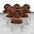 Mid Century Modern Dining Chairs Set 6 Chrome Brass Suede Italy Attributed to Willy Rizzo 70s For Sale - Image 4 of 11