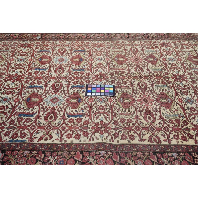 Ivory Late 19th Century Antique Farahan Sarouk Rug 4'6'' X 6'8'' For Sale - Image 8 of 10