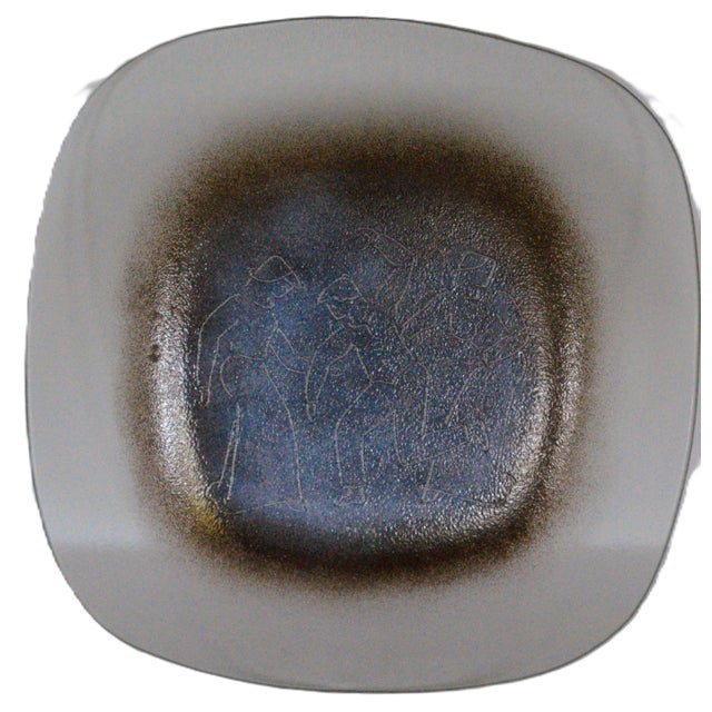 Maurice Heaton "Three Dancers" Glass fused Plate Limited Edition. The plate is used in good condition with normal signs of...