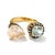 Blue Bochic "Orient" Vintage Rose Quartz & Blue Topaz Ring Set In 18K Gold & Silver For Sale - Image 8 of 18
