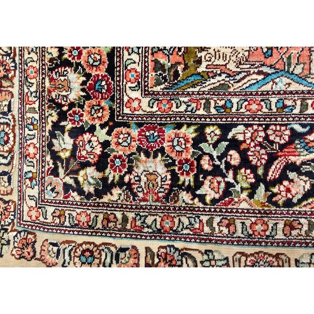 Textile Antique Turkish Hereke Silk Rug, Tree of Life Design, Handwoven, 1900s, 3' x 4' For Sale - Image 7 of 18