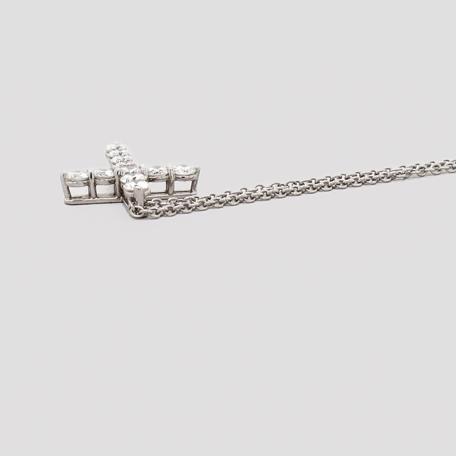 Tiffany & Co. Platinum & Diamond Pendant Cross 16-Inch Necklace For Sale - Image 14 of 18