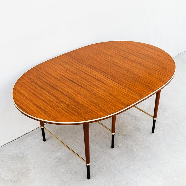 Restored 1950s Paul McCobb Mahogany & Brass "Connoisseur Collection" Expandable Dining Table For Sale - Image 14 of 18
