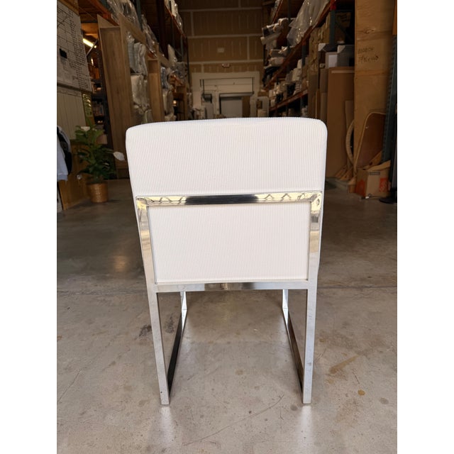 Early 21st Century Phillips Collection White Dining Chair With Stainless Steel Legs For Sale - Image 5 of 5