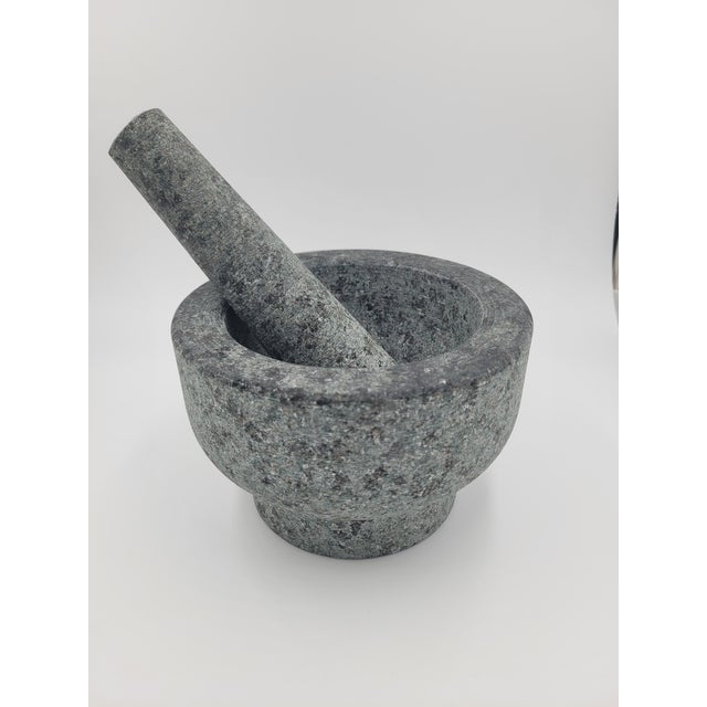 Late 20th Century Granite Mortar and Pestle-2-Piece Set For Sale - Image 10 of 12