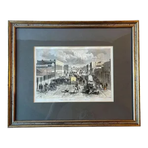 Ange-Louis Janet Spanish Colored Engraving, F Street (15th Street), Denver, Colorado