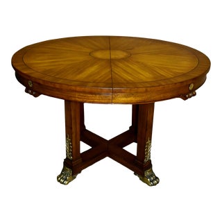 Antique Round French Empire Style Dining/Center Table W/Bronze Ormolu For Sale