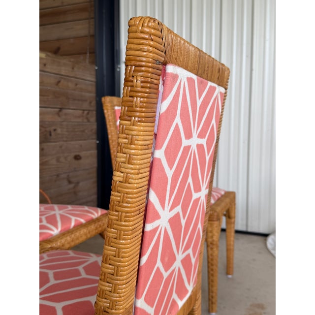 Bielecky Brothers Set of Four Vintage Bielecky Brothers Rattan Wrapped Dining Chairs – Organic Modern For Sale - Image 4 of 12