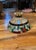 High Quality Vintage Mid Century Stained and Leaded Glass Hanging Light Fixture with Fruit Design in the style of Tiffany....