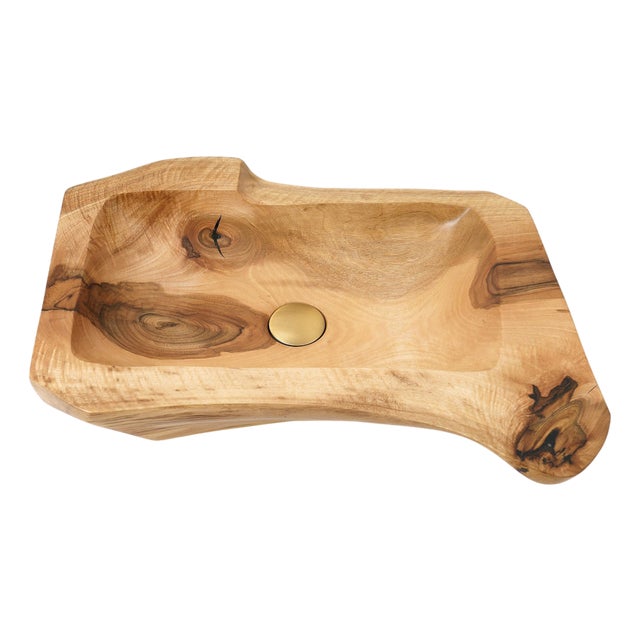 Live Edge Wood Bathroom Sink by Logniture For Sale