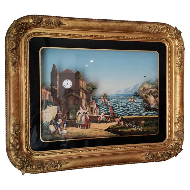 Musical Automaton Picture Clock attributed to Xavier Tharin, 1860s For Sale - Image 14 of 14
