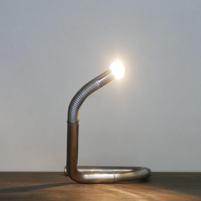 1970s Vintage Italian Chrome Table Lamp, 1970s For Sale - Image 5 of 18