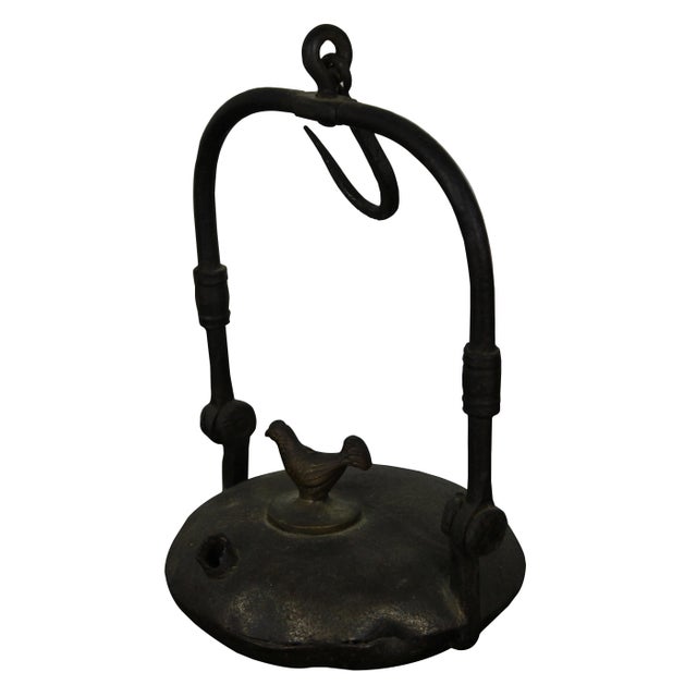 Primitive Antique 18th Century French Miner’s Whale Oil Lantern Brass Rooster For Sale - Image 12 of 12