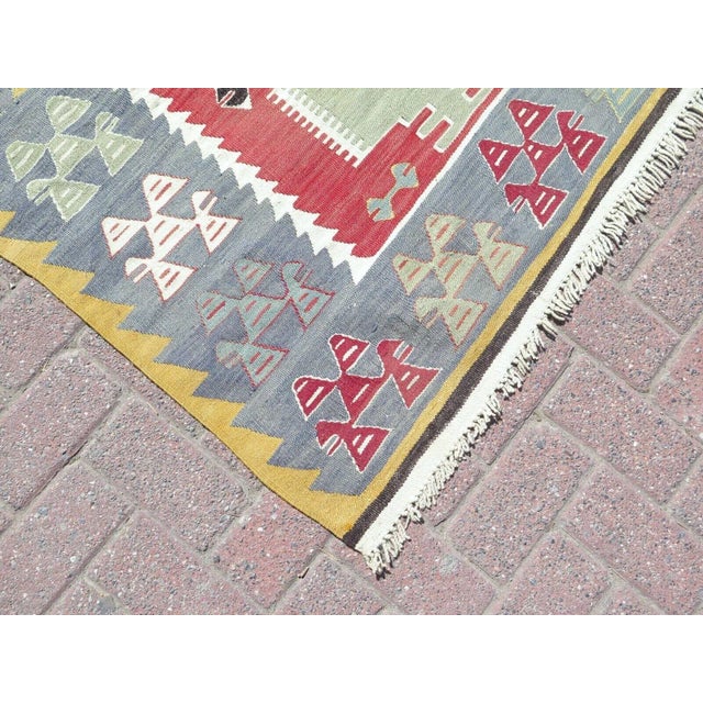 1960s Vintage Turkish Handmade Kilim Rug - 68"x97" For Sale - Image 9 of 11
