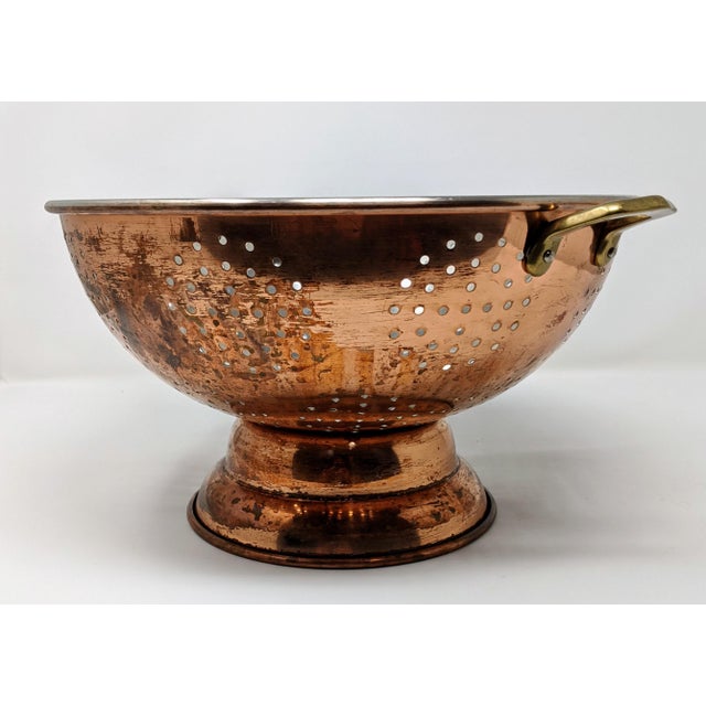 Vintage Copper Colander With Brass Handles Chairish