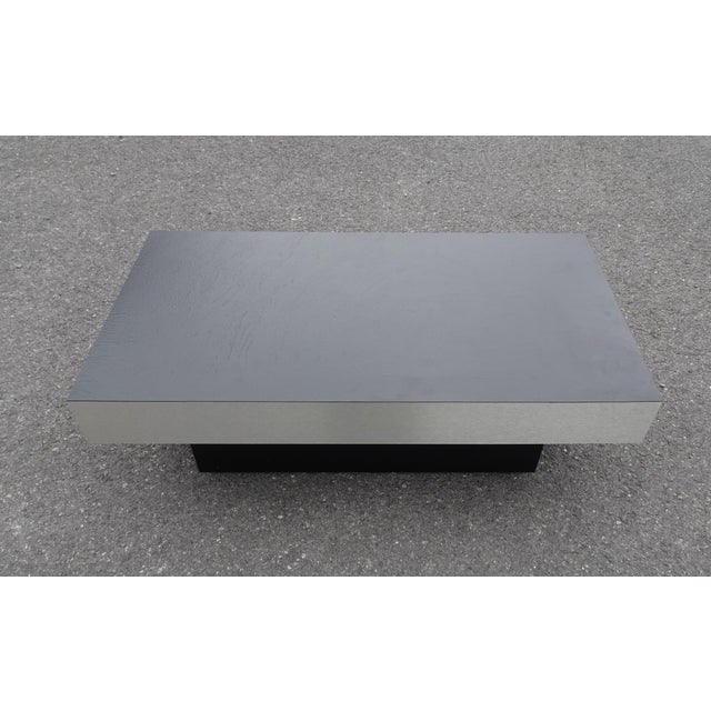 Minimalist Brushed Aluminium Coffee Table from Roche Bobois, 1970s For Sale - Image 9 of 18