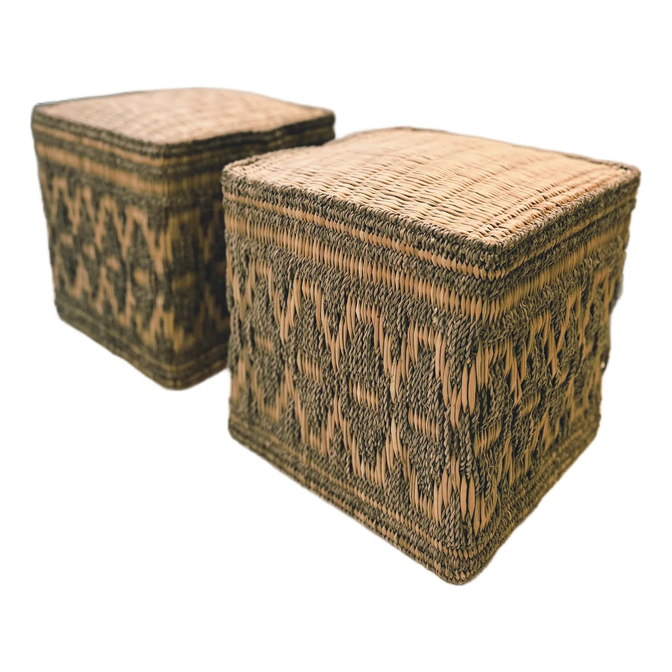 Moroccan Reed Ottoman | Chairish