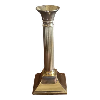 Vintage Polished Brass Candleholder For Sale