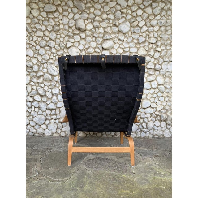 Pernilla Lounge Armchair in Beech and Black Canvas by Bruno Mathsson for Dux, 1970 For Sale - Image 10 of 17