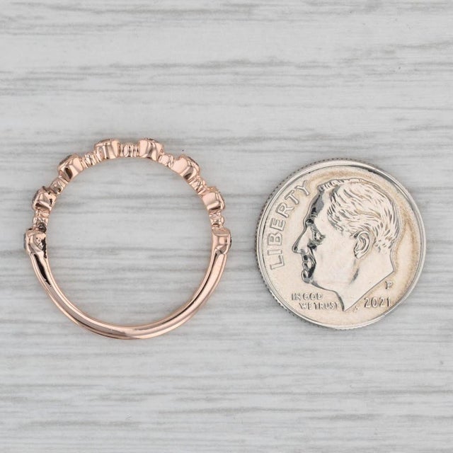 Metal New Beverley K 0.20ctw Diamond Stackable Ring 14k Rose Gold Size 7 Wedding Band For Sale - Image 7 of 8