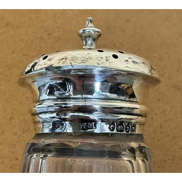 Gold Antique Cut Glass & Sterling Silver Sugar Shaker from William Moulson, 1844 For Sale - Image 8 of 10