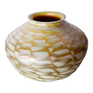 Small American Fostoria Art Glass Gold Harp Lamp Shade