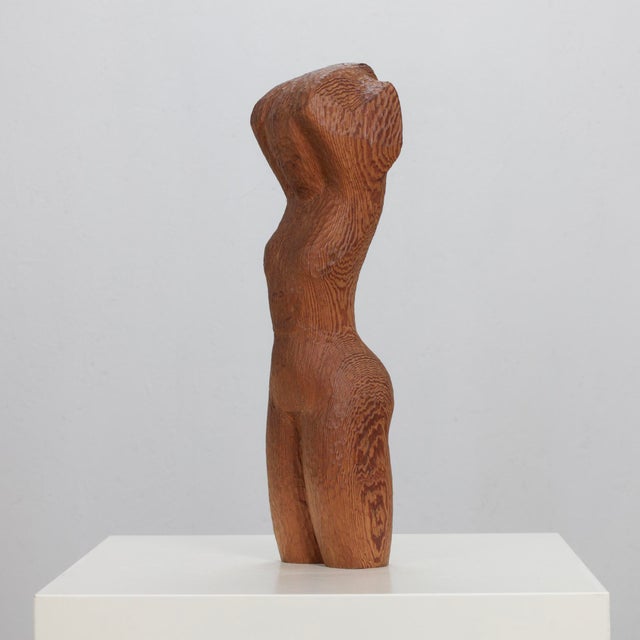 J. Limperg, Woman in Chains Hand-Carved Torso Sculpture, 1970s, Pine For Sale - Image 3 of 10