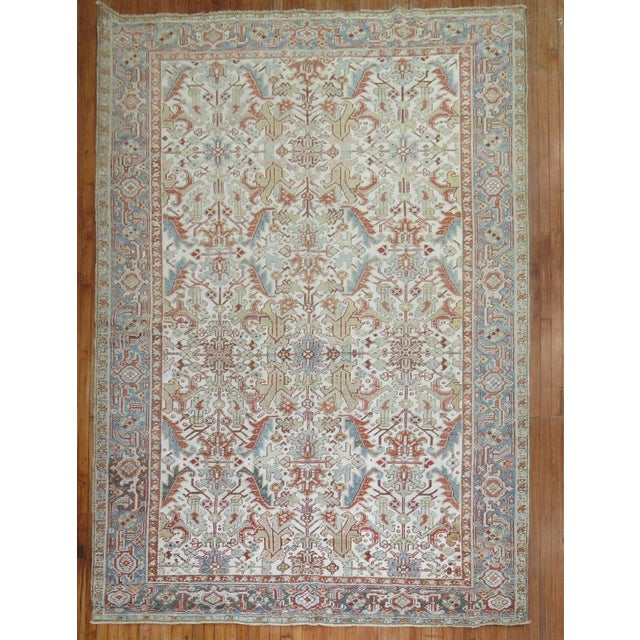 Wonderful antique Persian Heriz Rug with an all-over geometric design on an ivory ground 7'9'' x 10'9'' The finest antique...
