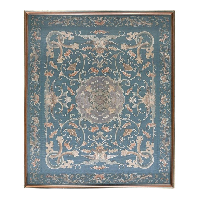 Early 19th Century Chinese Silk Embroidery ( 3' x 3'7" - 91 x 110 ) For Sale