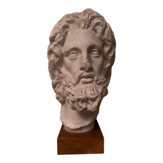Vintage Classical Male Head Sculpture by Austin Productions For Sale