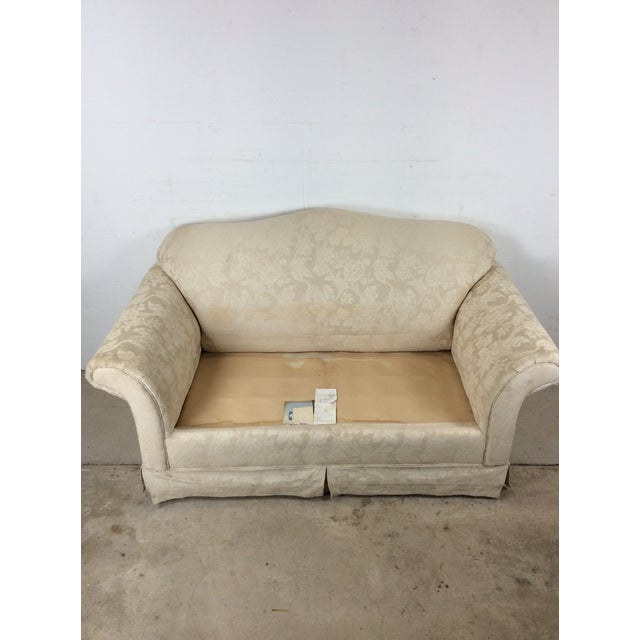 Vintage White Floral Loveseat With Throw Pillows For Sale - Image 15 of 18