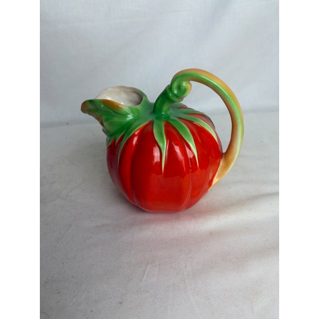Art Deco 1940s Maruhon Ware Figurative Tomato Pitcher For Sale - Image 3 of 6