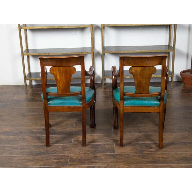 Pair of English Regency 1840s Mahogany Chairs with Ionic Capitals and Griffons For Sale - Image 11 of 11