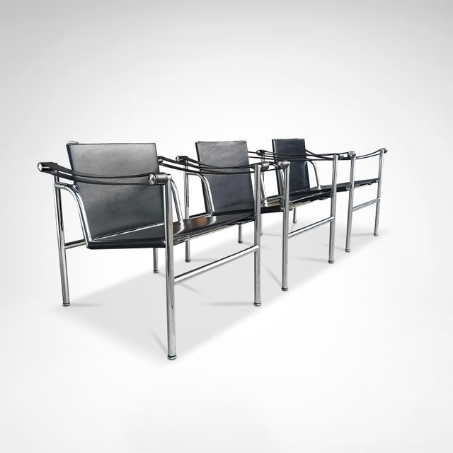 Vintage LC1 Armchair by Le Corbusier for Cassina, 1970s, Set of 3 For Sale - Image 13 of 13