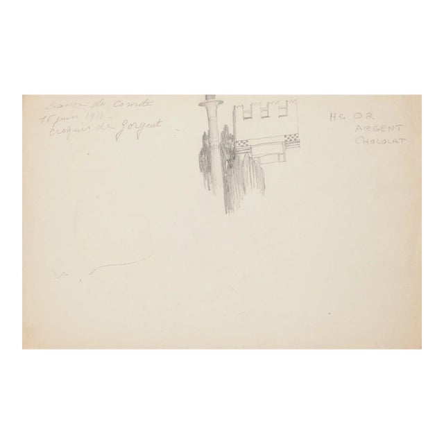 Auguste François-Marie Gorguet - Castel - Original Pencil on Paper - Early 20th Century For Sale